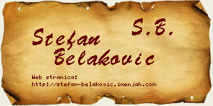 Stefan Belaković vizit kartica